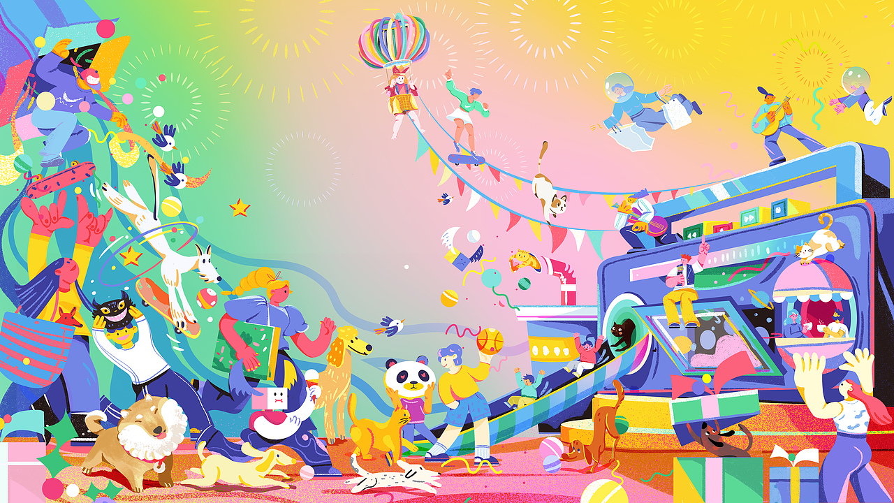 2020星河第四季度主画面插画（图ZMjMzMjMzMzg0） - 商业插画 - 站酷设计师夕米鹿2020原创素材 - 站酷ZCOOL