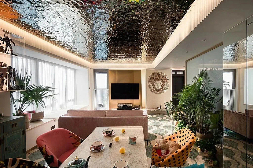 创意杂烩屋,水纹天花板好特别