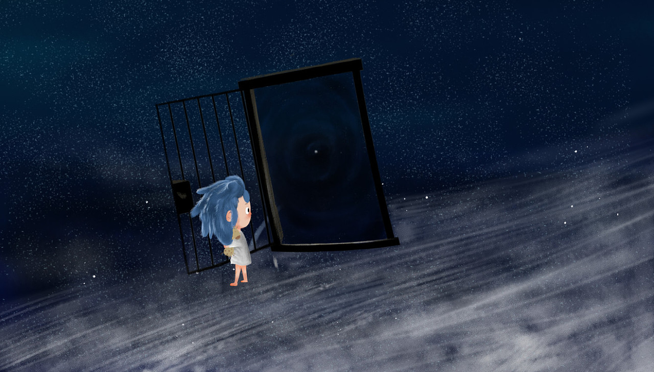 一个小女孩梦游