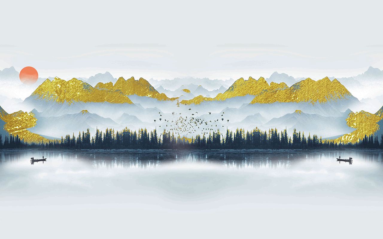 2019山水2（图ZMTY5MDA1NzQw） - 品牌 - 站酷设计师新中式纱画图库原创素材 - 站酷ZCOOL