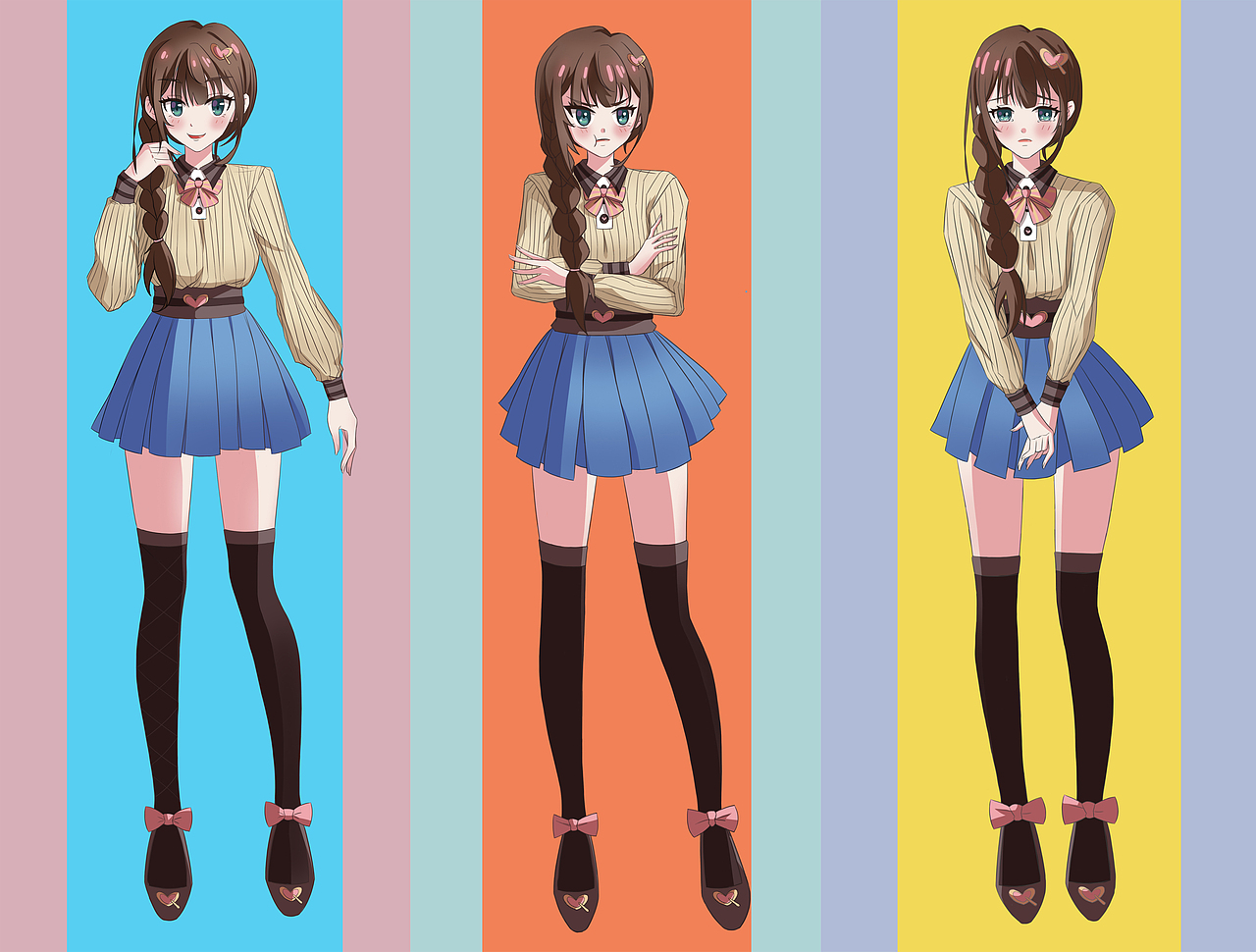 二次元平涂美少女系列