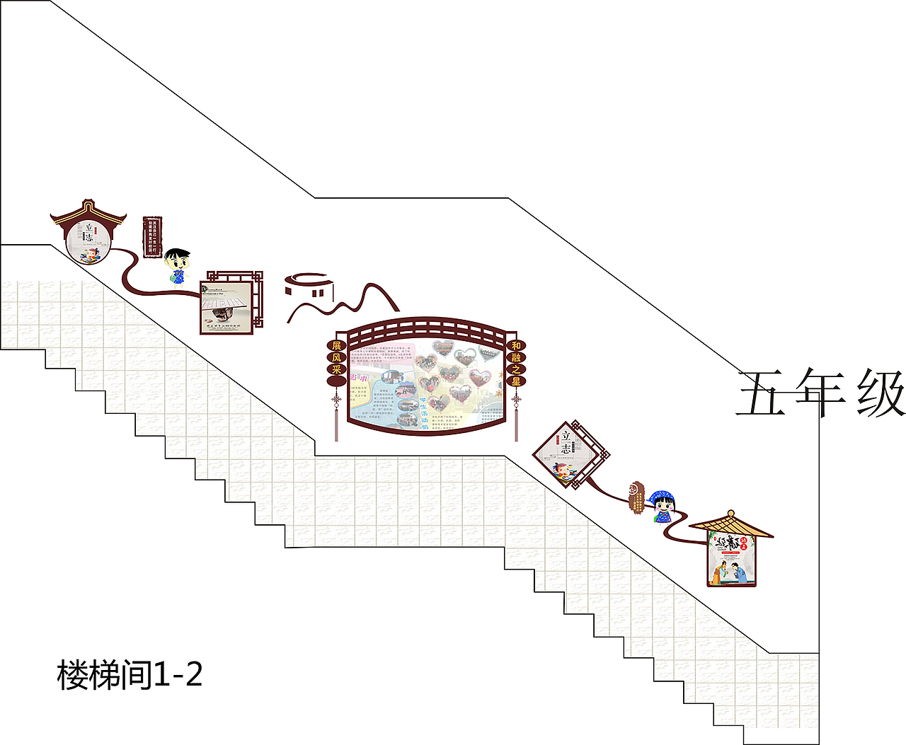 校园文化楼梯间设计