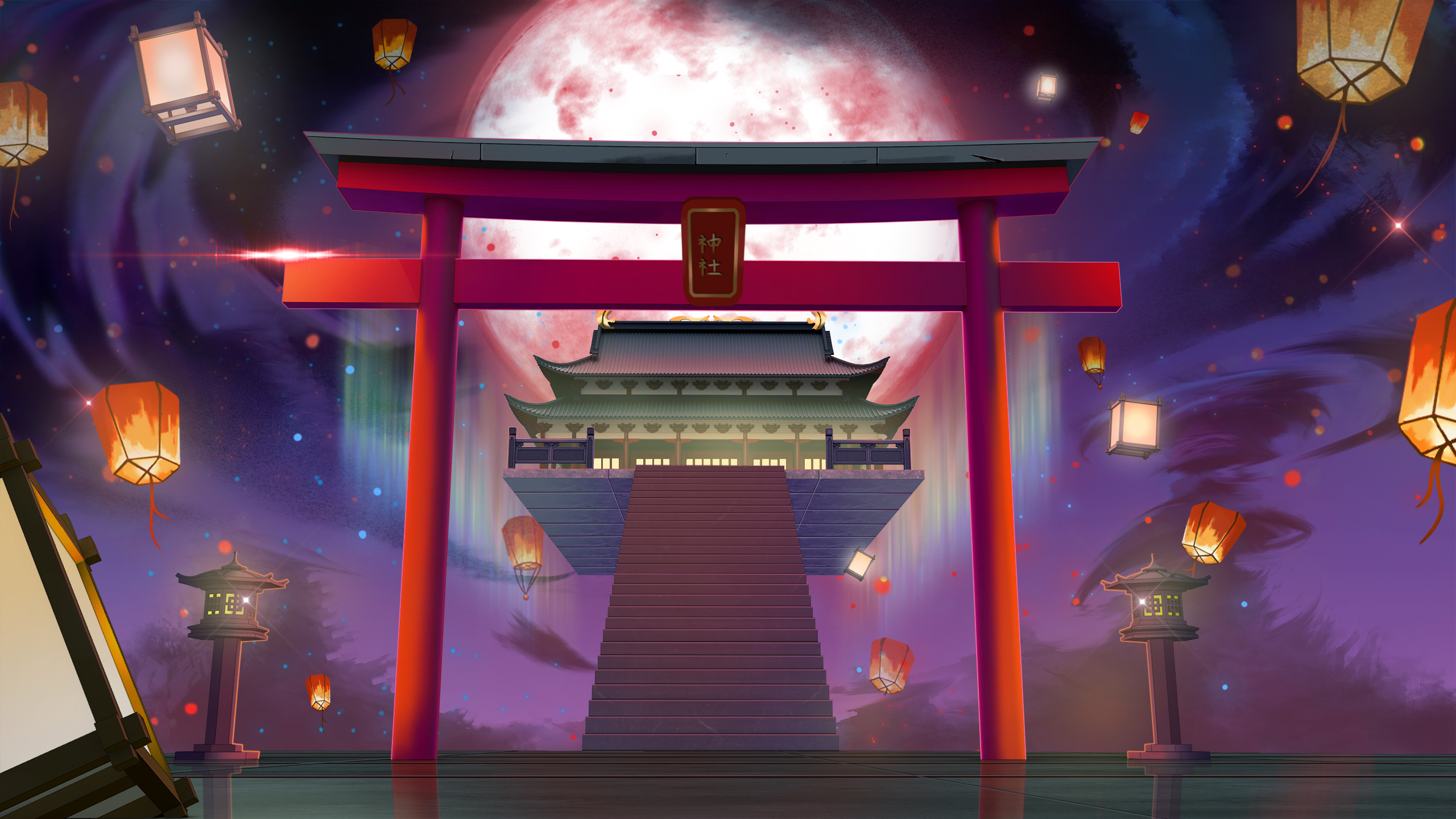 动漫神社背景图片