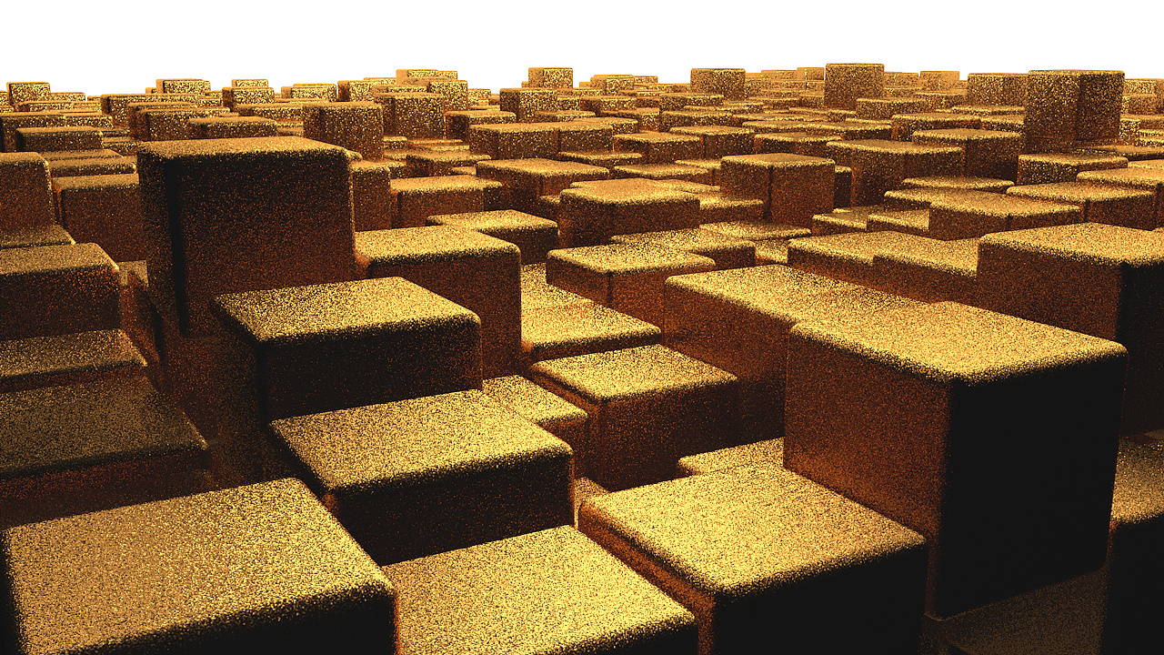 【c4d】磨砂金方块阵列