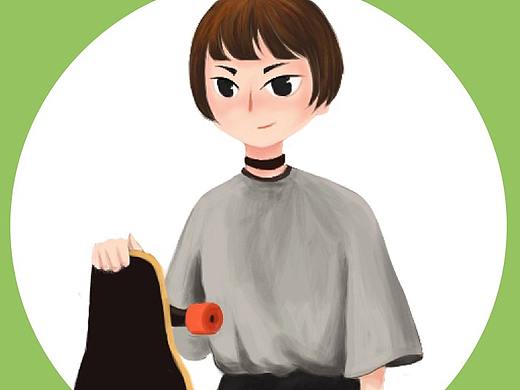 滑板女孩（个人主页-ZMjY2MDY3MTY=） - 创作习作 - 站酷设计师Chihiro_原创素材 - 站酷ZCOOL