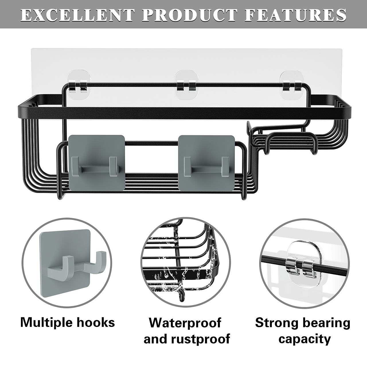 浴室收纳架&亚马逊主图设计（图ZMjkxNzUwMTY4） - 产品 - 站酷设计师7GE7原创素材 - 站酷ZCOOL