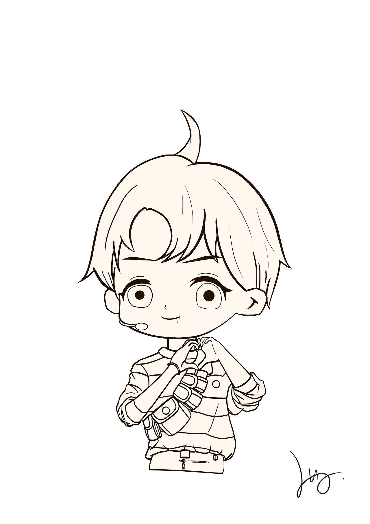 肖战q版形象人物手绘