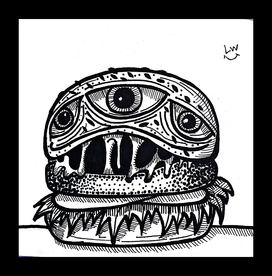 手绘-线条-怪物