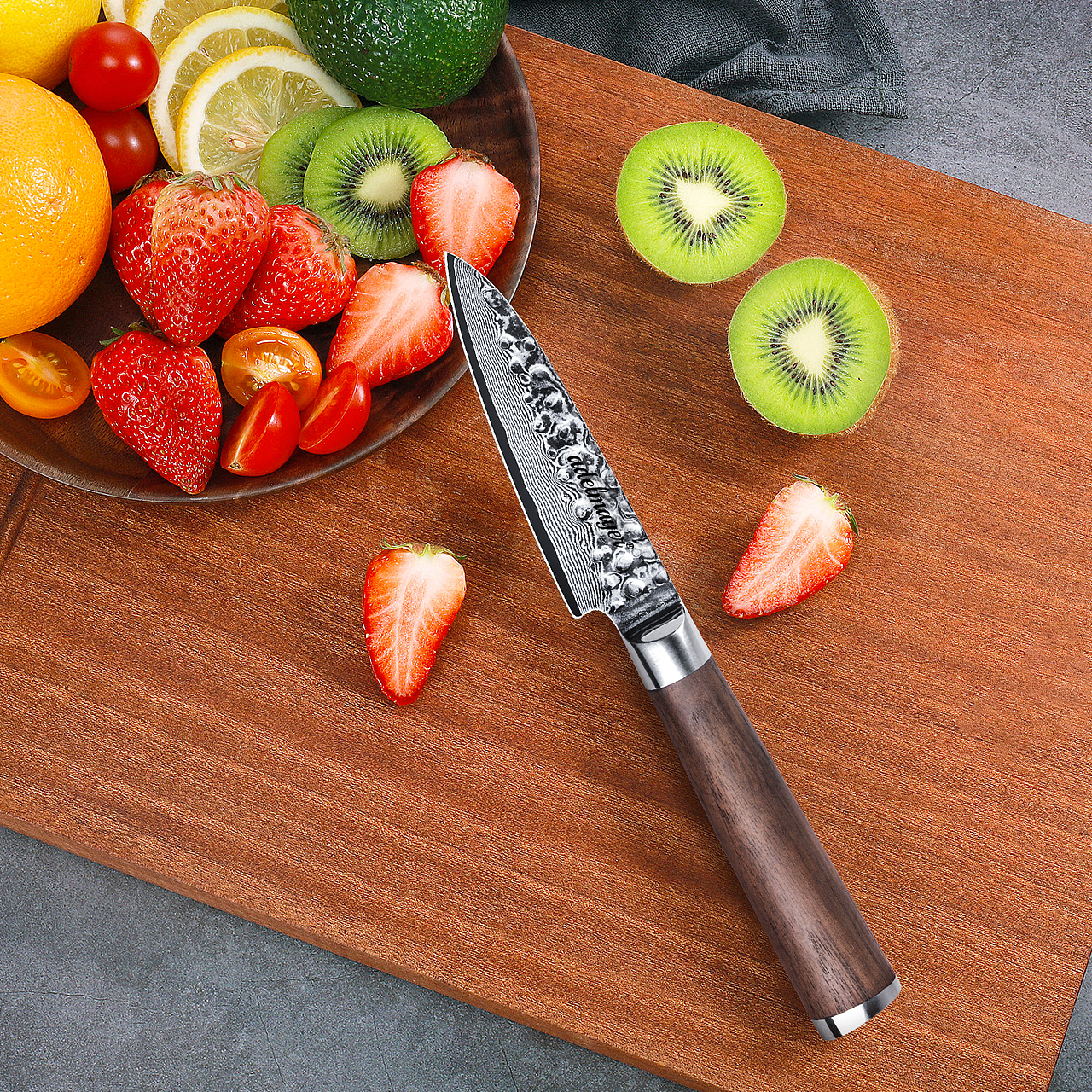 厨刀系列-大马士革-胡桃木手柄（图ZMjU3Njg0NTM2） - 电商 - 站酷设计师Ken_一迅原创素材 - 站酷ZCOOL