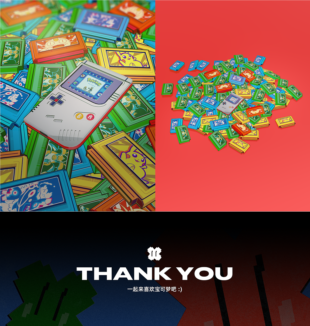 【三渲二】POKEMON | 游戏主机卡带小场景练习（图ZMjc5NzY5MjM2） - 场景 - 站酷设计师橙元X原创素材 - 站酷ZCOOL