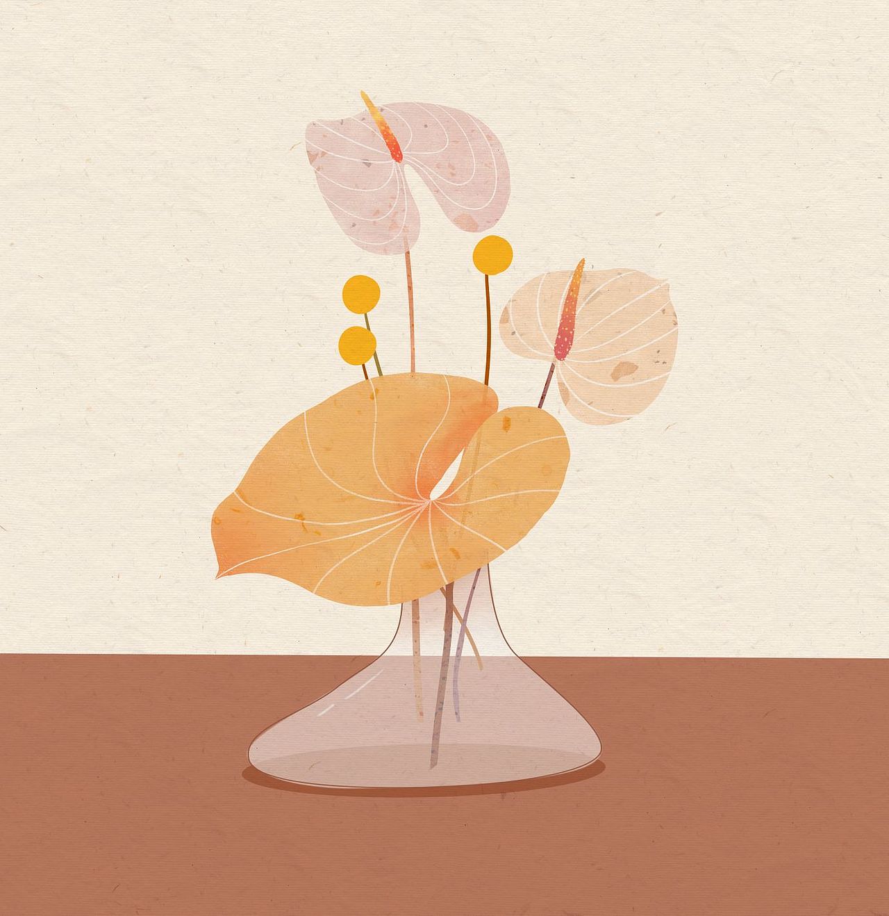 喜欢画植物和动物!