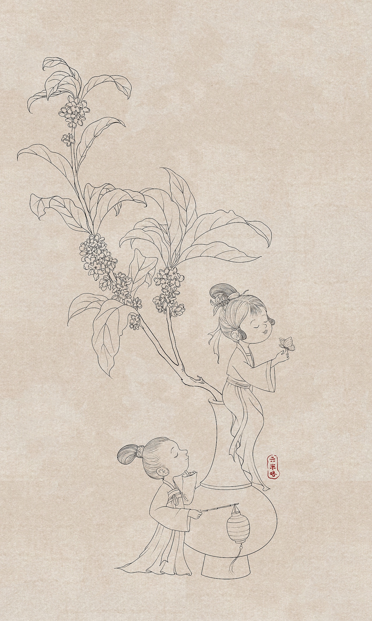 仿工笔国风插画合辑