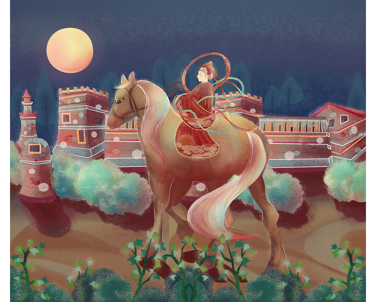 “一梦敦煌”插画设计