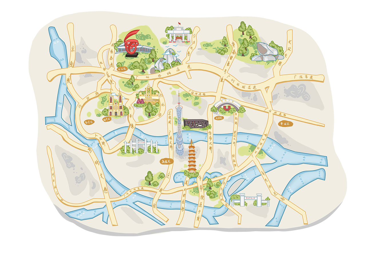 广州塔景区导览地图