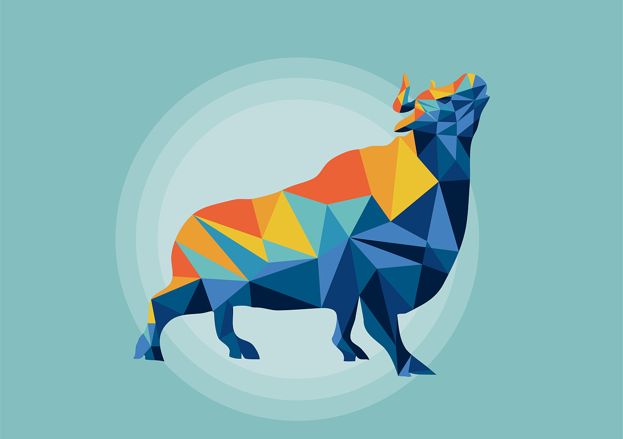 十二生肖lowpoly风格插画