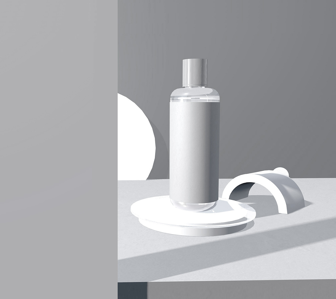 c4d练习作品-样机护肤品场景