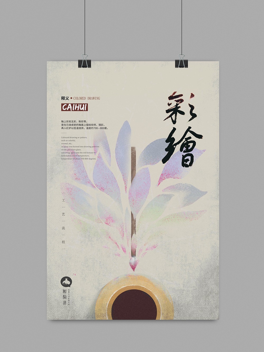 一组关于陶瓷的老海报