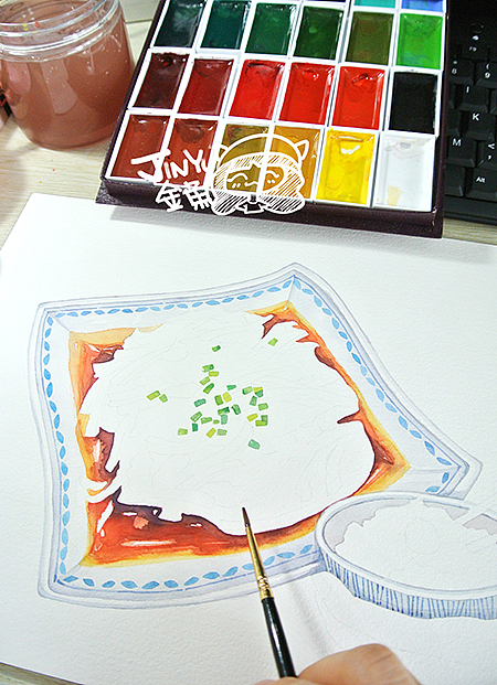 【深夜食堂】手绘川菜美食第六菜:鱼香肉丝