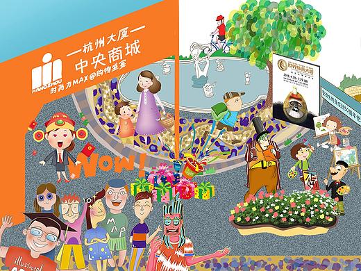 为杭州大厦中央商城开业画的导览图