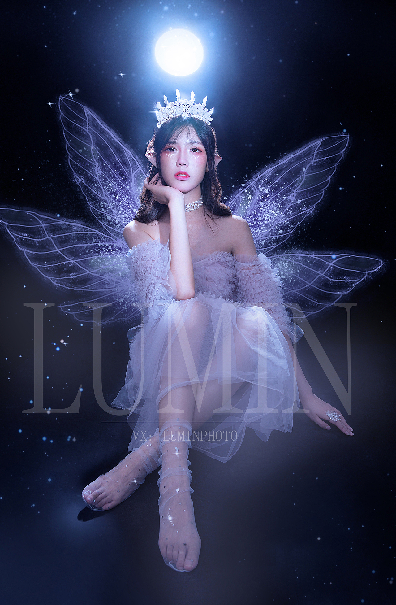深圳约拍精灵写真仙女梦幻精灵翅膀一套很仙气