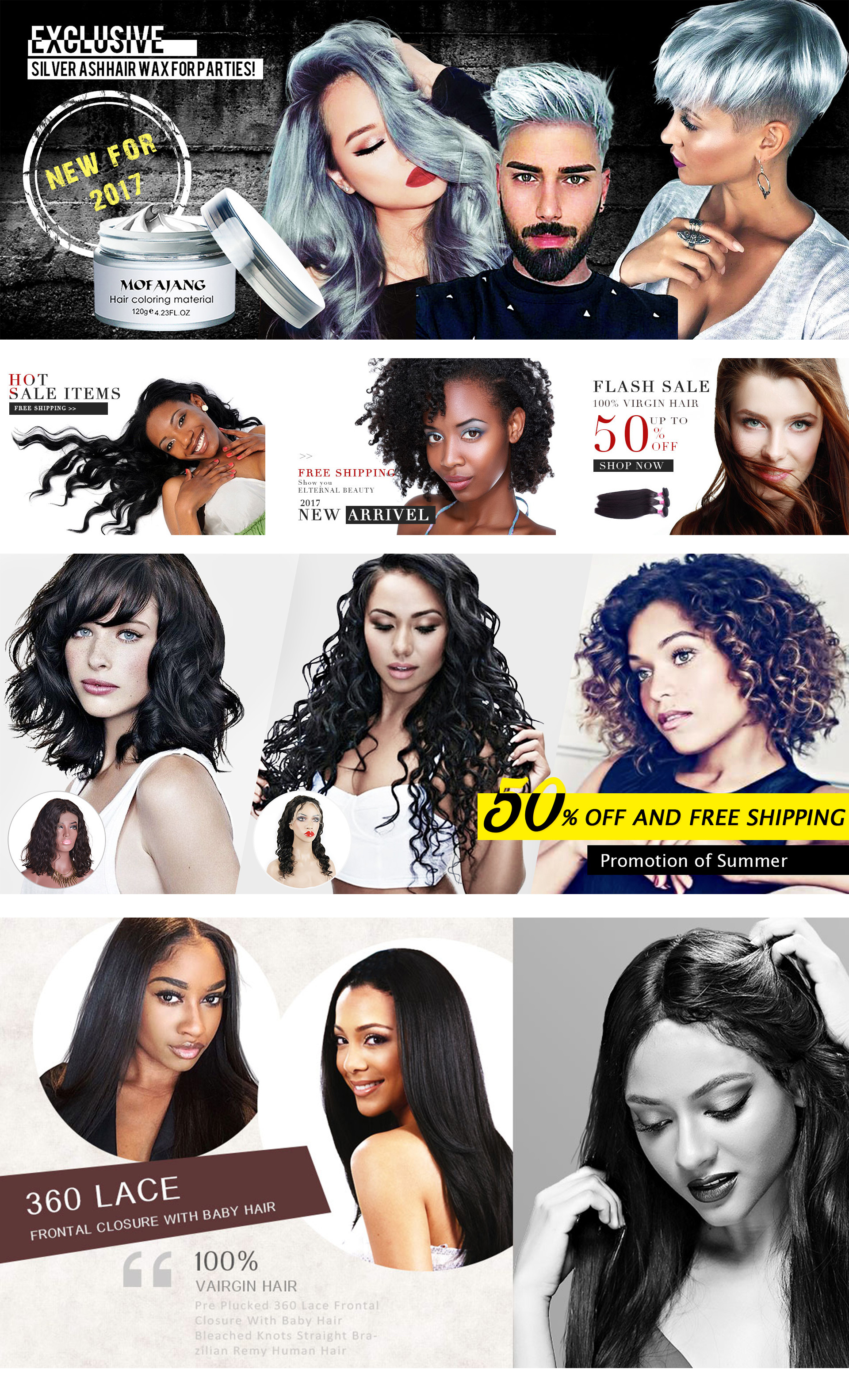 假发banner 商城 logo