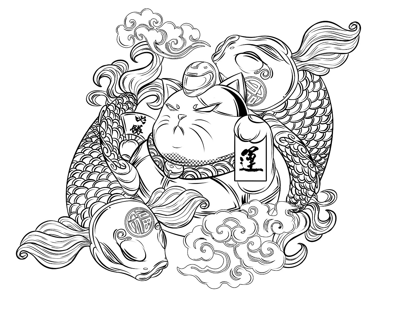赛博招财猫车贴(图ZODY3NTUyOTY=) - 图案 - 站酷设计师JonneyWooo原创素材 - 站酷ZCOOL