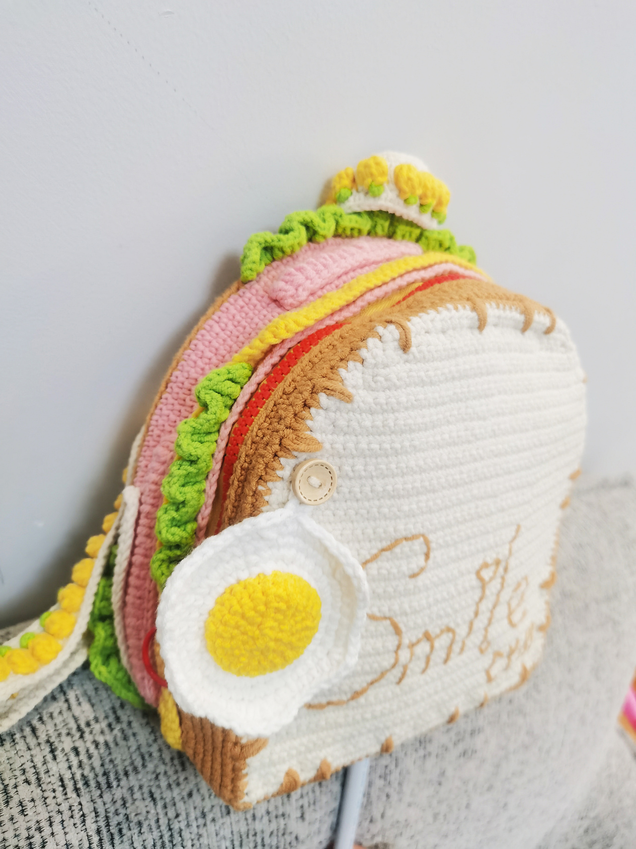 钩织三明治背包