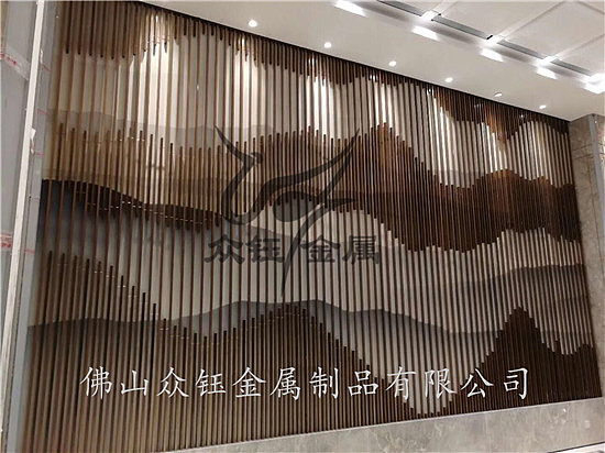 层层叠加山形不锈钢景墙屏风隔断批量下单更优惠哦