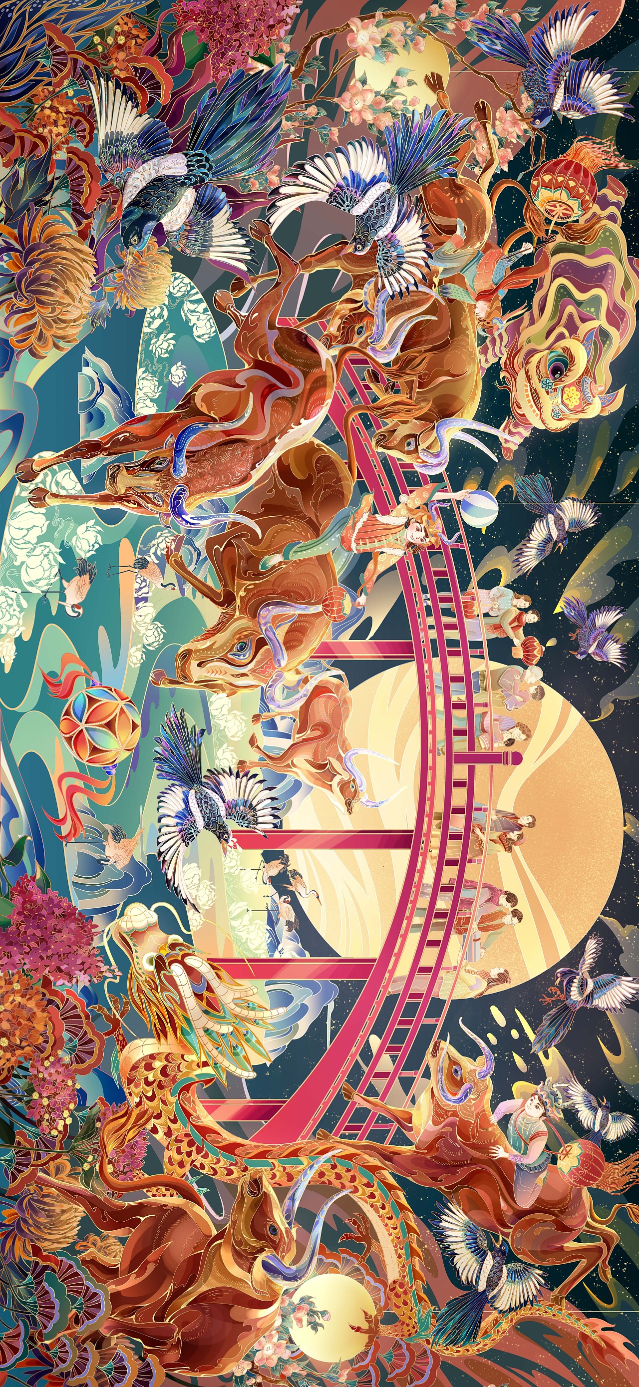 2021牛贺新春-牛年插画（图ZMjM2NTY5MzM2） - 商业插画 - 站酷设计师李耀辉TONG原创素材 - 站酷ZCOOL