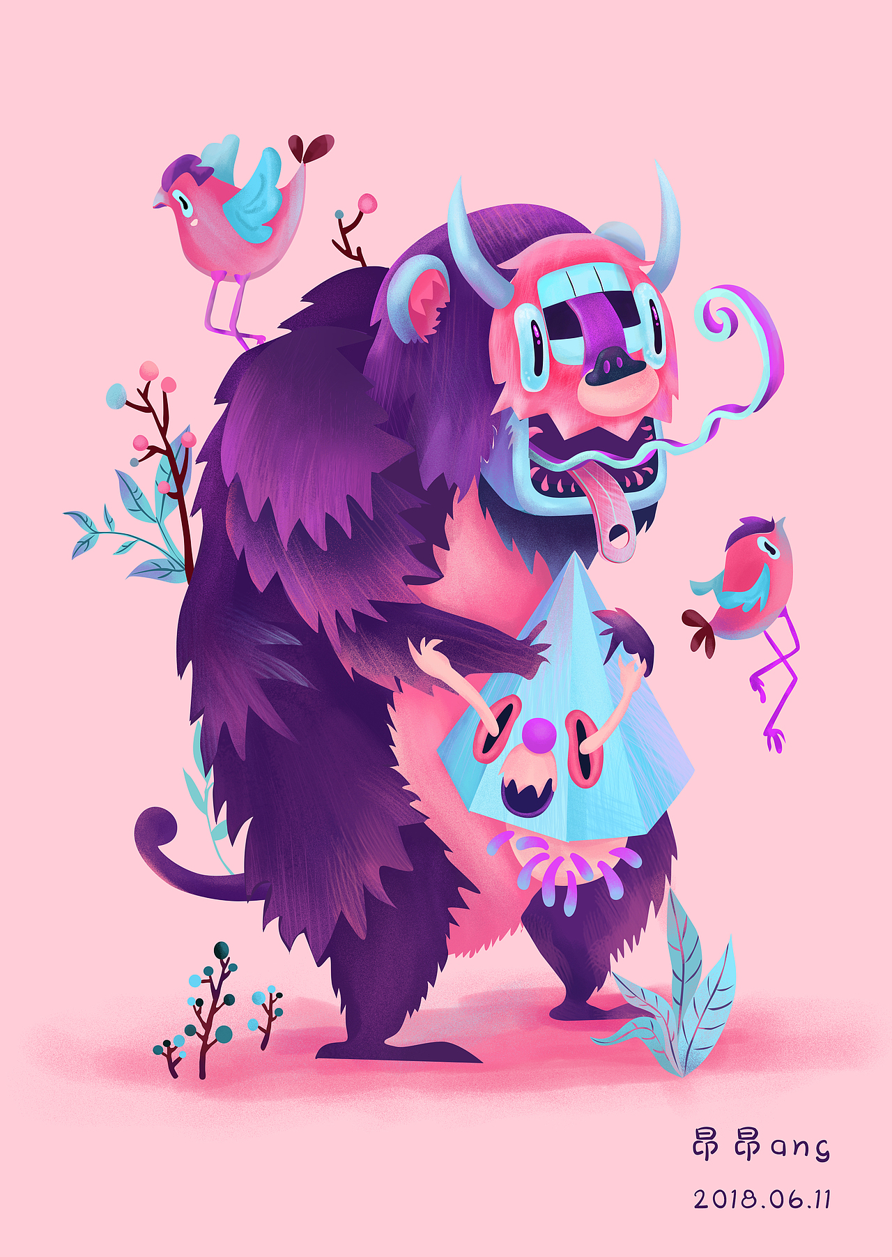 怪物插畫（圖ZMTE3OTA4NjA0） - 商業(yè)插畫 - 站酷設(shè)計師昂昂ang原創(chuàng)素材 - 站酷ZCOOL