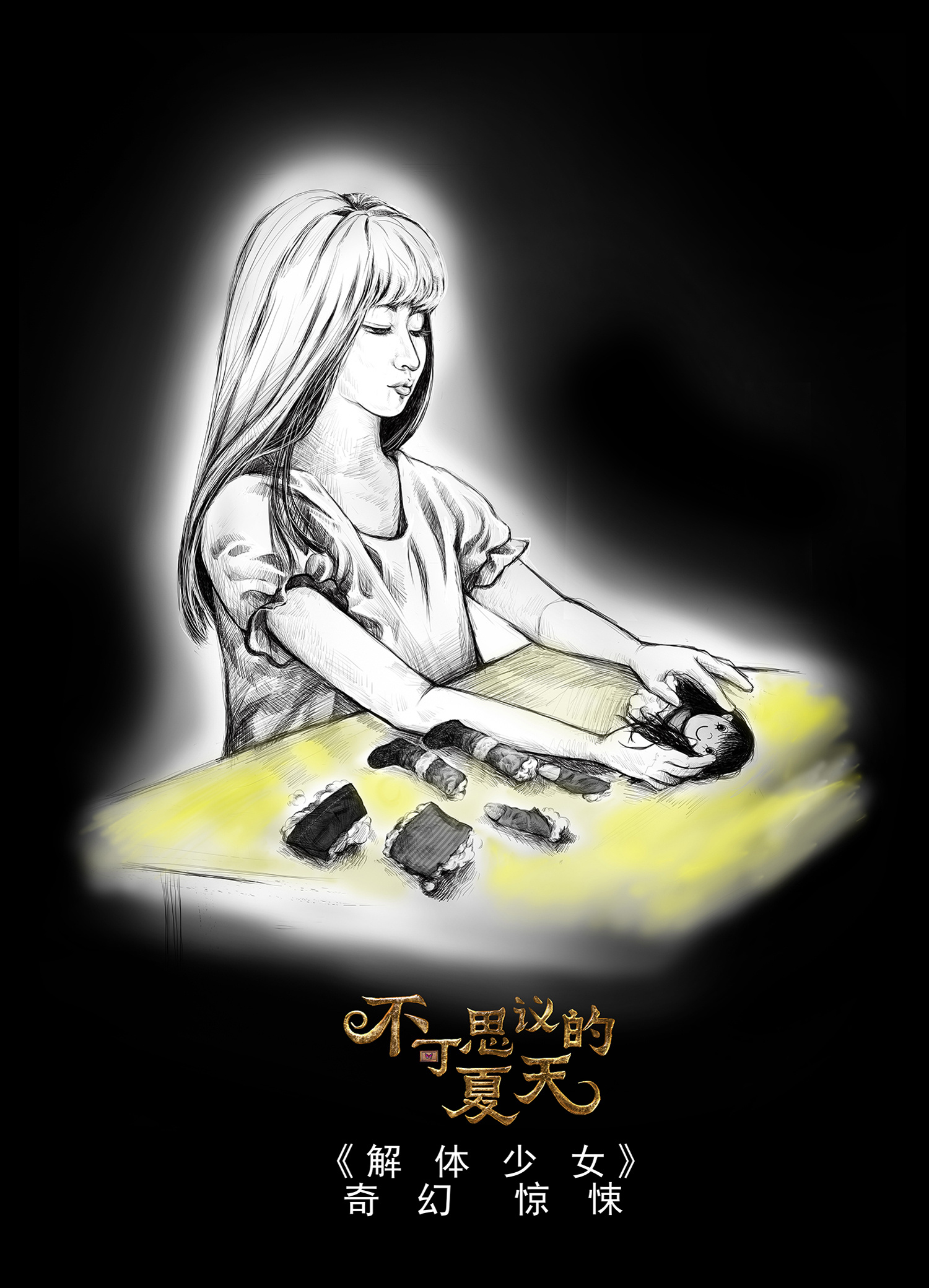 手绘海报-不可思议的夏天