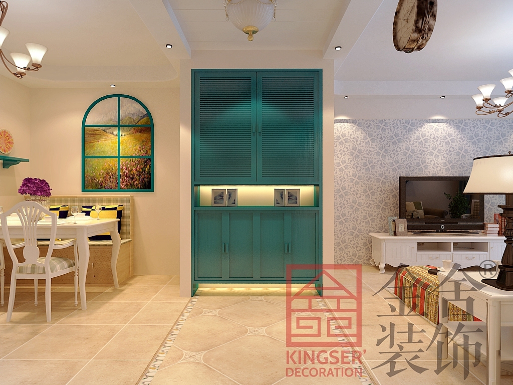 石家庄碧桂园桃园里127平米田园风格装修效果图!