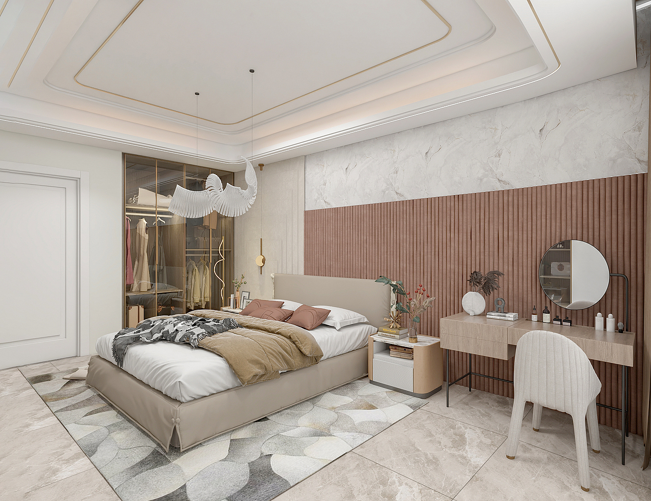 轻奢卧室 定制衣柜