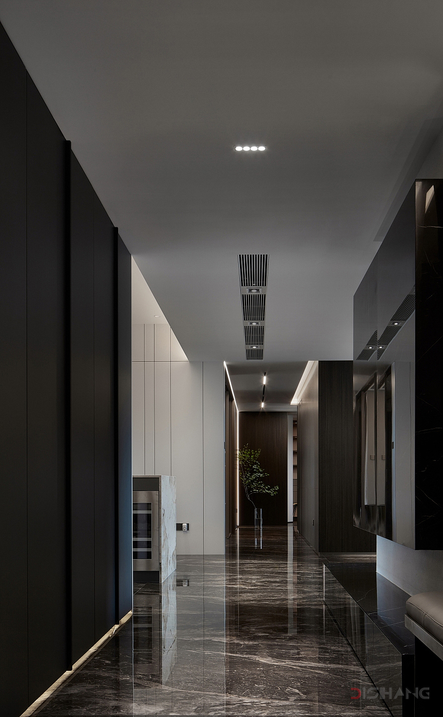 设计以简洁的定位而起,从材质线条的框架勾勒到色彩的运用,营造出一个干练而高级的空间观感。
<br><br><br>The design starts with the concise localization, from the material line frame outline to the color utilization, constructs a capably and the high-level spatial sense.<br><br>