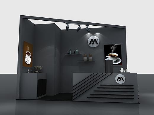咖啡展位展会3d效果图