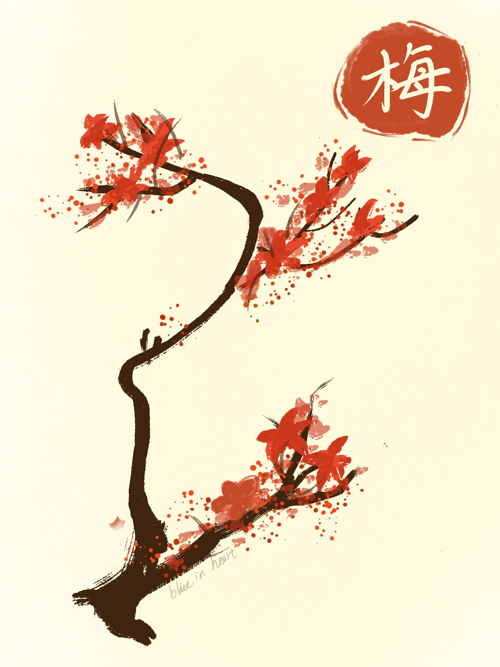 国风插画|平面|图案|心底的一抹蓝 - 原创作品 - 站酷 (zcool)