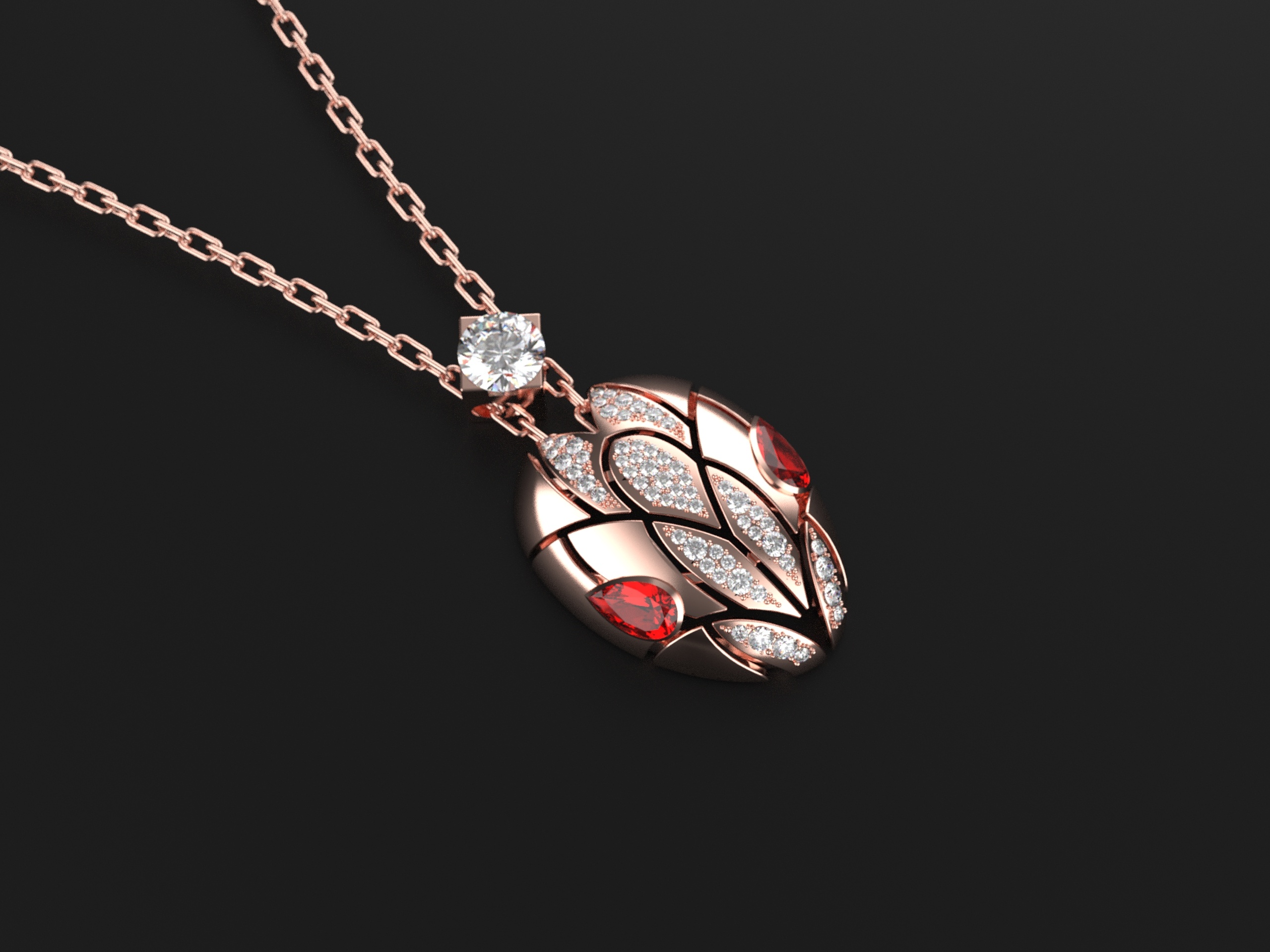 蛇头吊坠珠宝产品设计