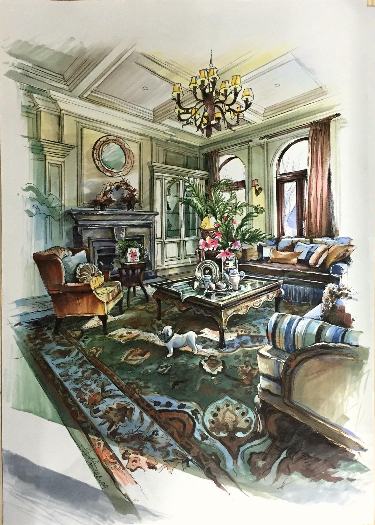 马克笔家具手绘效果图