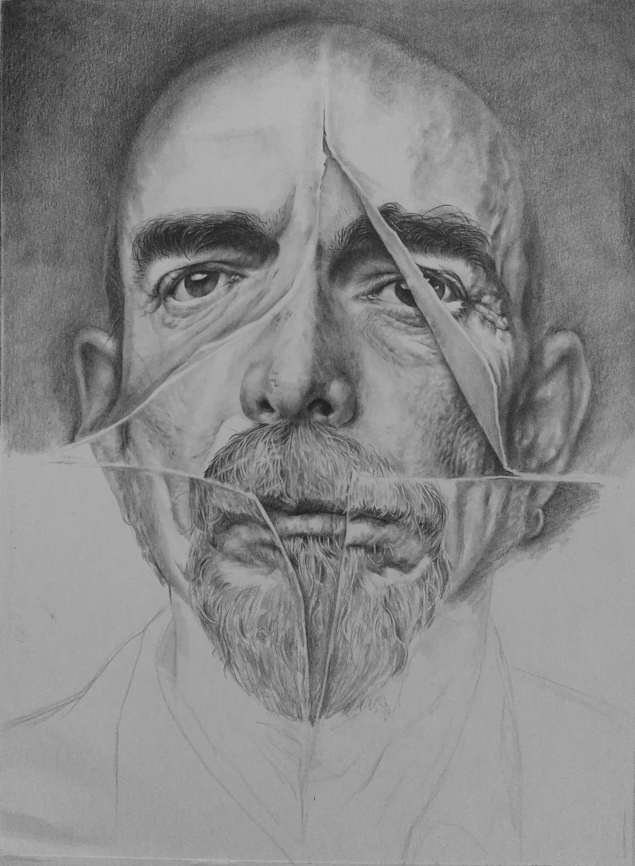 写实素描作品《撕》（图ZOTYyNjc4MjA=） - 绘画 - 站酷设计师浩轩手绘原创素材 - 站酷ZCOOL
