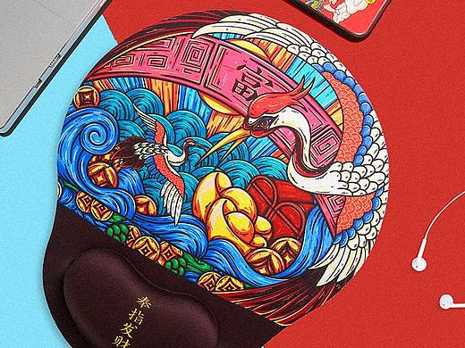 【奉指發(fā)財(cái)】-鼠標(biāo)墊（個(gè)人主頁(yè)-ZMzYyOTIyNzI=） - 商業(yè)插畫(huà) - 站酷設(shè)計(jì)師沐杏原創(chuàng)素材 - 站酷ZCOOL