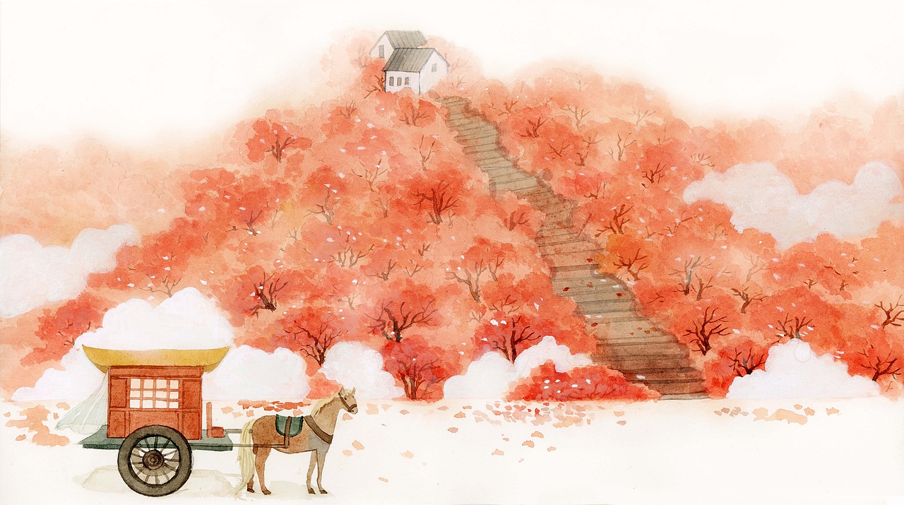 山行 br>远上寒山石径斜,白云生处有人家.