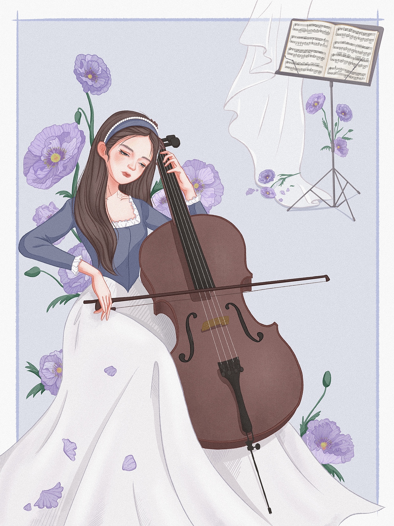 少女艺术家（图ZMjk2MDQzNDQ4） - 商业插画 - 站酷设计师涵_hanna原创素材 - 站酷ZCOOL