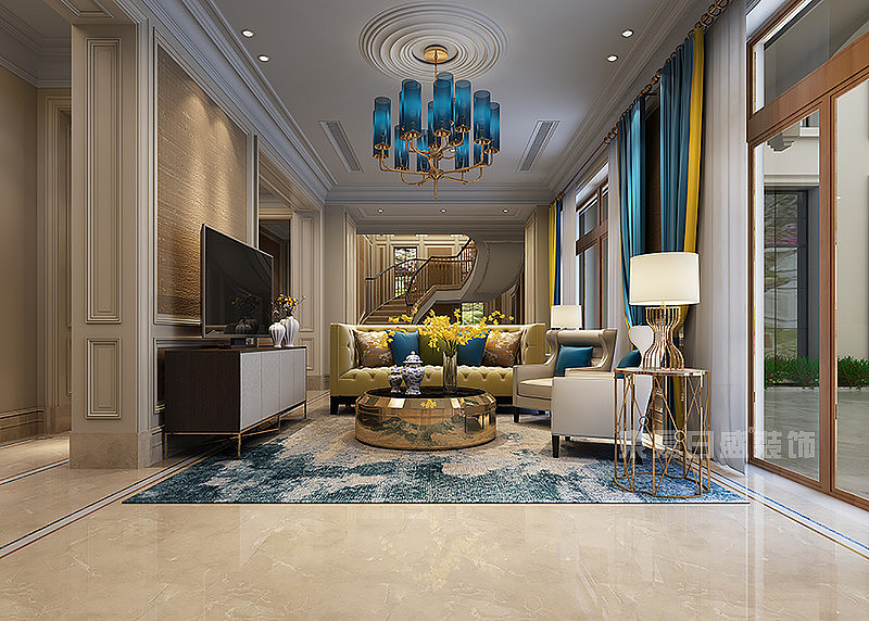 斑•斓 溪上玫瑰园新古典客厅效果图