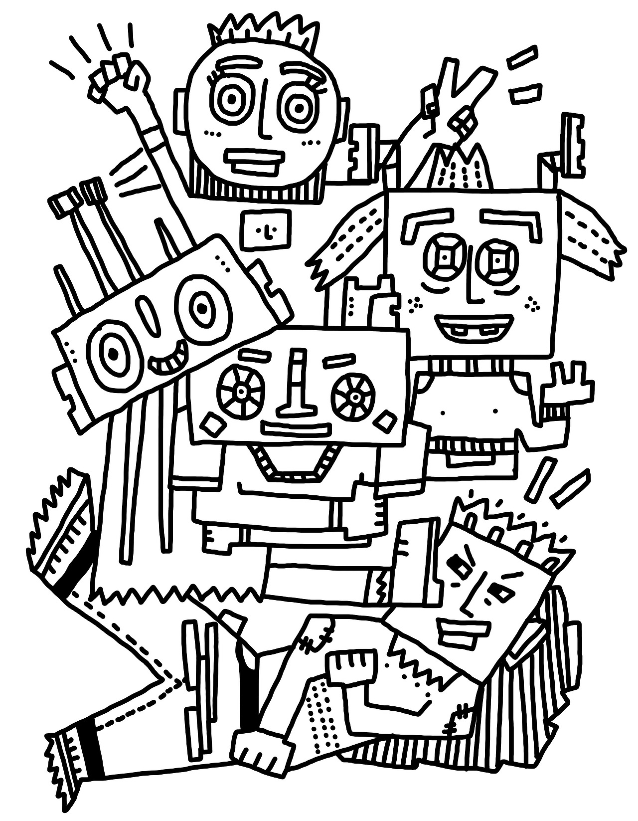 黑白涂鸦|插画|新锐潮流插画|屎大吗_原创作品-站酷zcool