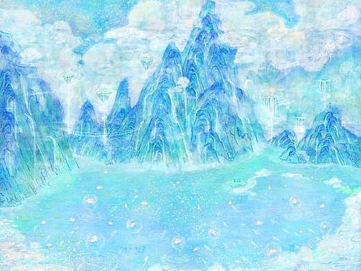 國風(fēng)插畫——《仙山玉池圖》（個(gè)人主頁-ZNzAyOTk0MDQ=） - 商業(yè)插畫 - 站酷設(shè)計(jì)師霖霄原創(chuàng)素材 - 站酷ZCOOL