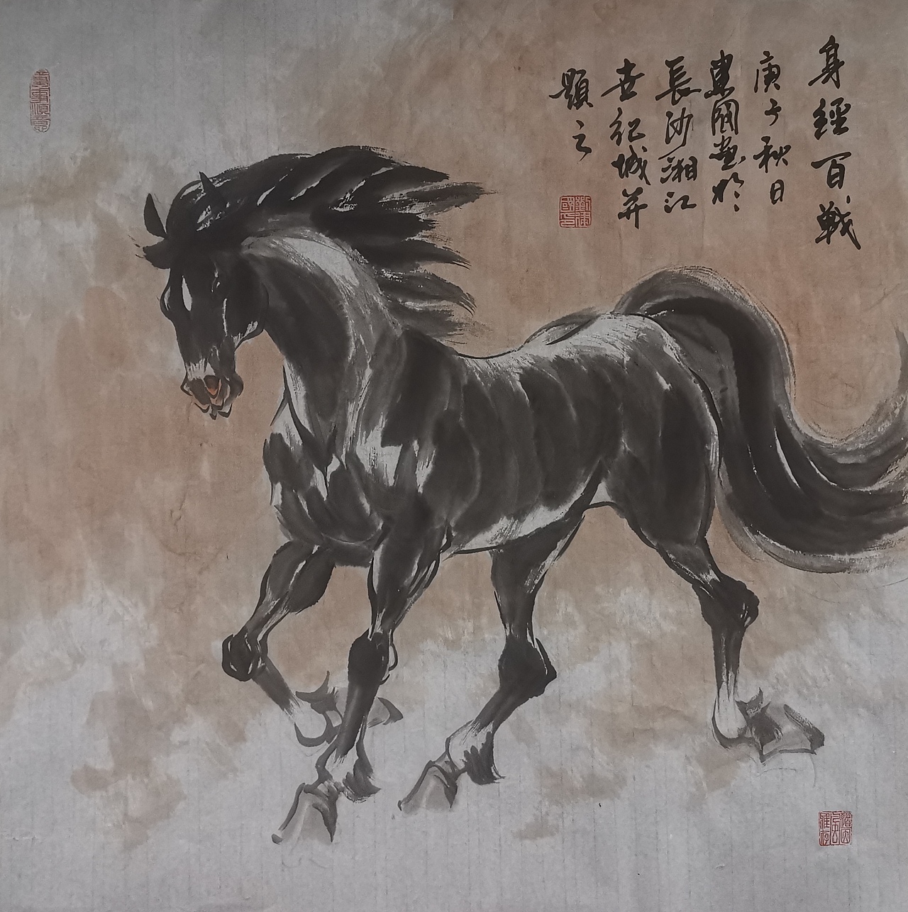 刘建国画马新作