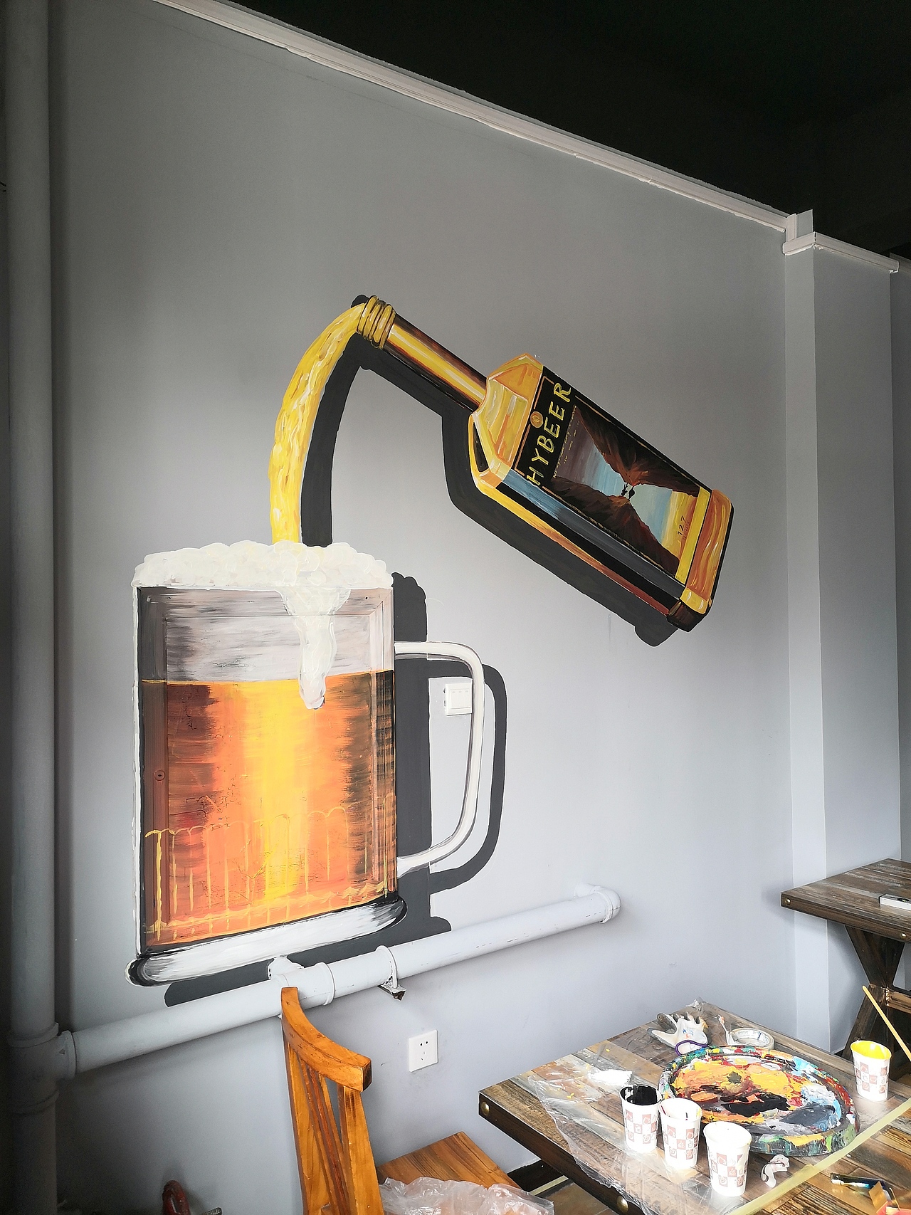 日照文化墙壁画,手绘墙,幼儿园彩绘,墙体彩绘,景观