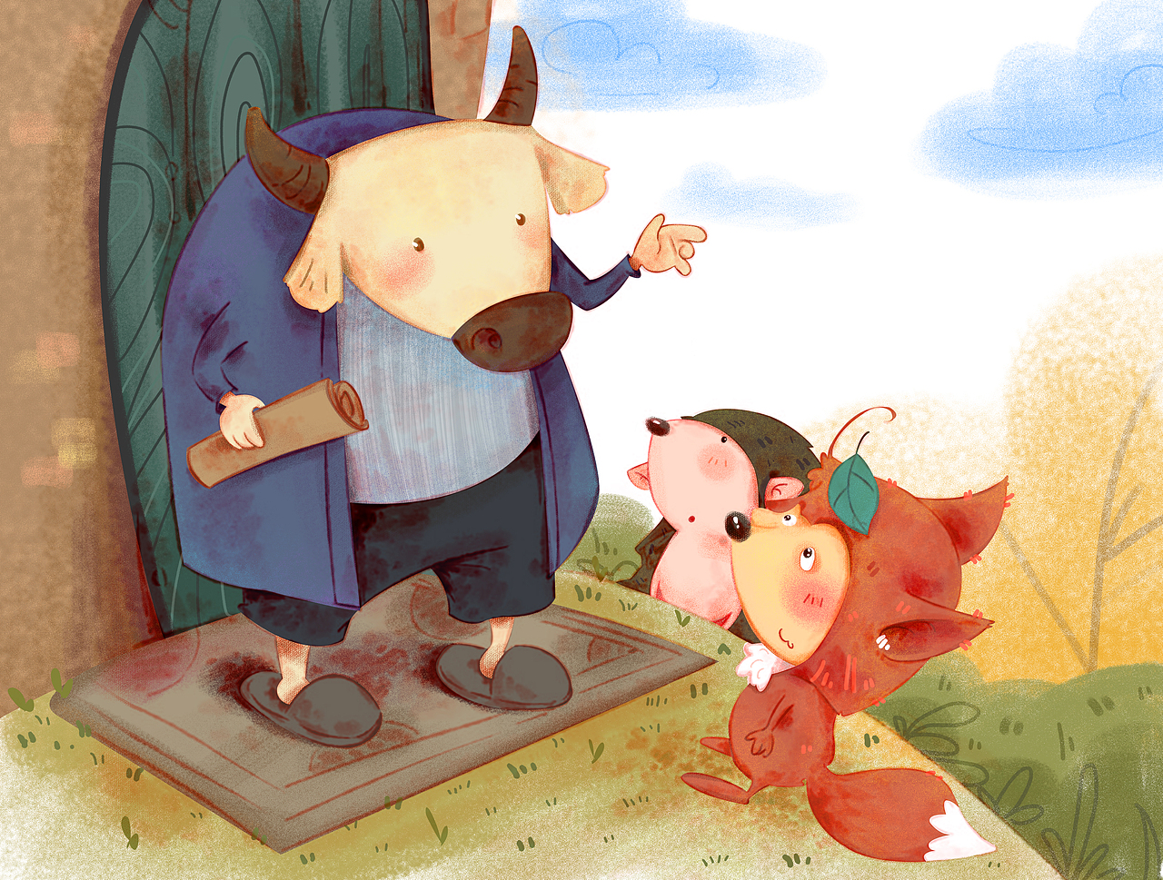 绘本风~儿插绘本~小狐狸贝贝蛋