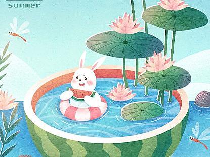 PS-板绘二十四节气插画-大暑