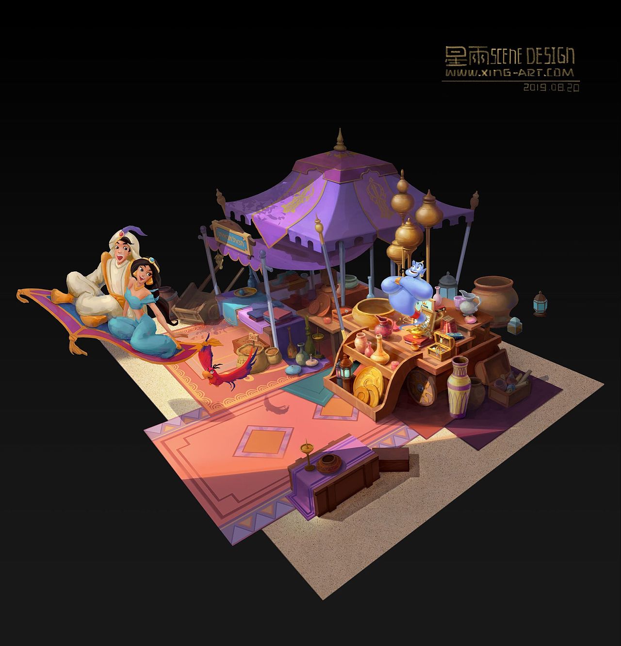 2019暑期场景班 #星雨学员# 小铺&室内设计作业选登